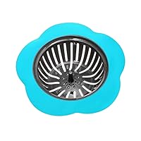 1PCS Flower Shape Silicone Sink Strainer Kitchen Accessories Sewer Hair Filter 110 * 75 * 39mm,Blue