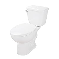 DeerValley Two-Piece Elongated Toilet ADA 17.9”High Toilet for Bathrooms Comfortable, Power Flush 1.28 GPF Toilet, 1000g Map High-Efficiency White Toilet 12