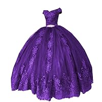 Vintage Off Shoulder Ball Gown Crystal Ribbon Quinceanera Dress Mexican Sweet 15 Cocktail Prom Dress