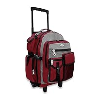 Everest 5045 Deluxe Wheeled Backpack, Burgundy, One Size