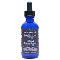 Liquid Potassium Supplement - Potassium Chloride Drops, Essential Electrolyte for Cell Function, Bioavailable Ionic Minerals, All Natural, No-Preservatives or Additives - 2 oz