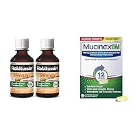Maximum Strength Honey Cough Plus Chest Congestion DM & Mucinex DM 12Hr 1200mg Maximum Strength Cough Medicine for Adults