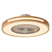 60×60 cm Enclosed Low Profile Fan Light Ceiling Fan with Lights Remote Control Dimmable 3 Levels Wind Speeds bladeless Ceiling Fan for Kids Room Bedroom Sleep Fan