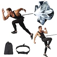 Running Speed Training 56 inch Speed Training Resistance Parachute Umbrella Running Chute & Fitness Explosive Power Training with Adjustable Strap, Free Carry Bag