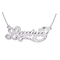 RYLOS Necklaces For Women Gold Necklaces for Women & Men 14K White Gold or Yellow Gold Personalized Satin Finish Diamond Cut Nameplate Necklace Special Order, Made to Order Necklace