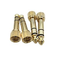4Pcs Gold 3.5mm Female to 1/4 6.35mm Male Stereo Audio Plug Headphone Screw Adapters for Headphones