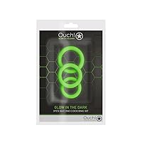 Shots Ouch 3 pc Cock Ring Set - Glow in The Dark