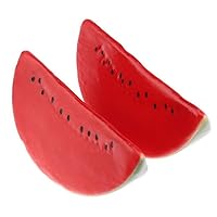 2pcs Artificial Lifelike Simulation Watermelon Slice Fake Fruit Toy for Home House Party Kitchen Decoration