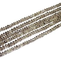 1 Strand smocky Quartz rondelle Faceted 13'' Long Strand Gemstone Beads, Jewelry Supplies for Jewelry Making, Bulk Beads, for Meditation Jewellery Gemstone Size 4mm
