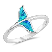 CHOOSE YOUR COLOR Sterling Silver Whale Tail Ring
