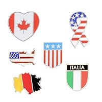 6pcs World map Decor Party Favors for World map Brooch Country Flag pin American Flag pin map of The United States of America Small Gift Brooch Pin Creative Brooches Alloy
