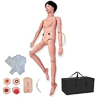 Professional Care Manikin, Nursing Skills Training Manikin, Patient Care Training Manikin, Full Body CPR First Aid Training Dummy, Geriatric Human Mannequin For Educational Teaching Research 165cm