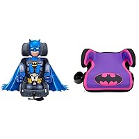 KidsEmbrace 2-in-1 Forward-Facing Harness Booster Seat, DC Comics Batman Blue & DC Comics Batgirl Backless Booster Car Seat with Seatbelt Positioning Clip, Purple and Pink