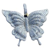3.25 CT Round Cut Pave Set VVS1 Diamond Men's Butterfly Pendant Charm for Birthday Day Gift in 14K Yellow Gold Over Sterling Silver