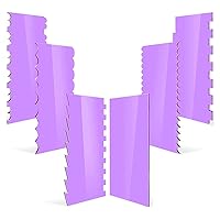 6 Pieces Acrylic Icing Frosting Buttercream Large Cakes Smoother Scrapers Purple Cake Smoother Scraper For Cake Edge Cake Scraper Sets Purple Acrylic