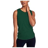 MMOOVV Women's Open Back Workout T-Shirts Yoga Vest Loose Gym Activewear