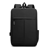 Men's large-capacity waterproof and wear-resistant backpack with USB interface (Black)