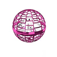 Flying Ball Toys Drone Flying Ball 360° Rotating Built-in RGB Light Magic Hover Ball Flying Space Orb Toy for Kids Adults Indoor Outdoor Floating (Pink)