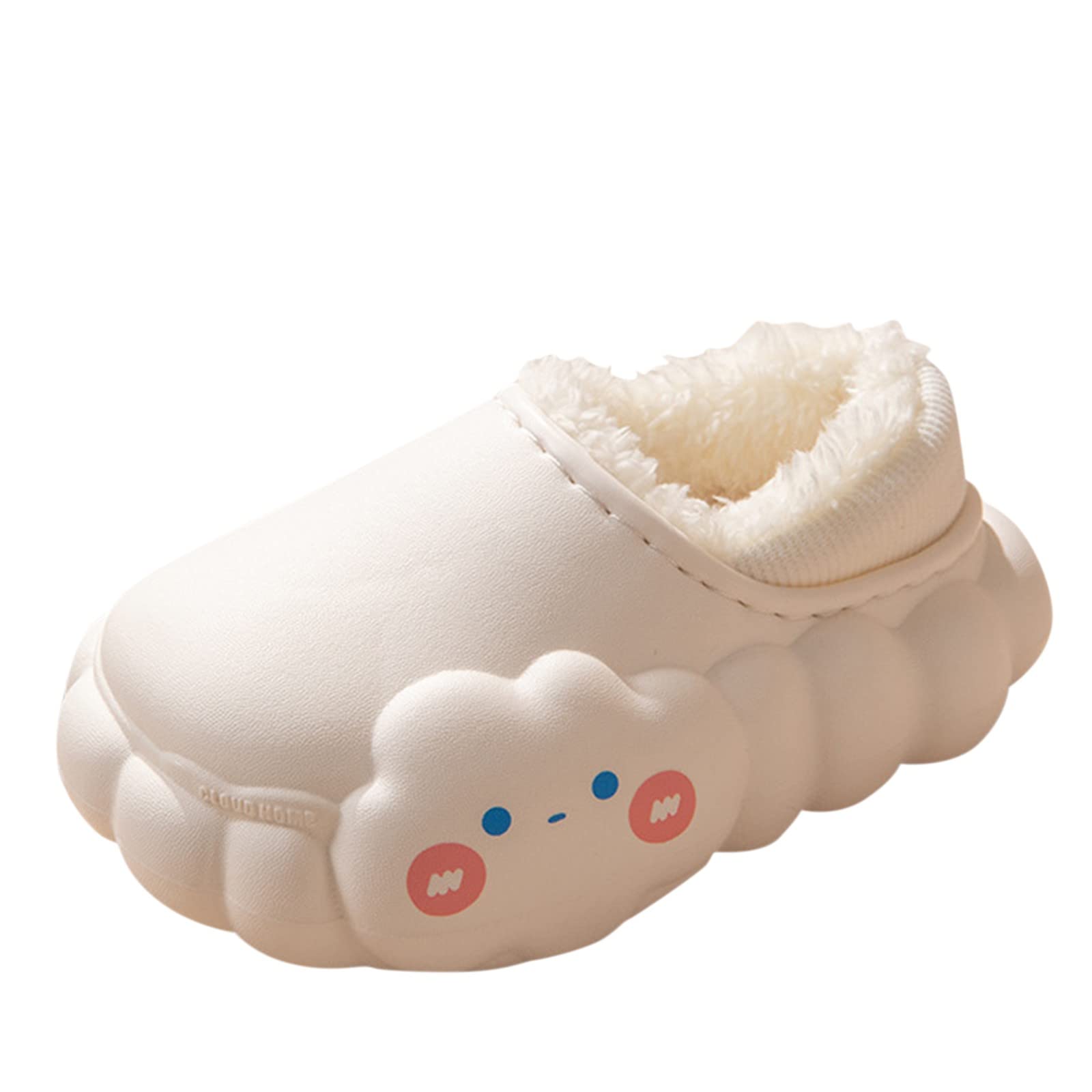 Big Girls Fuzzy Slippers Autumn and Winter Girls and Boys Slippers Flat Bottom Non Sandals for Girls Size 4