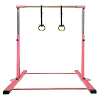 Expandable Gymnastics Kip Bar,Horizontal Bar for Kids for Girls,No Wobble Gymnastic Equipment for Home Training,3' to 5' Adjustable Height,Gymnasts 1-4 Levels,300 lbs Weight Capacity