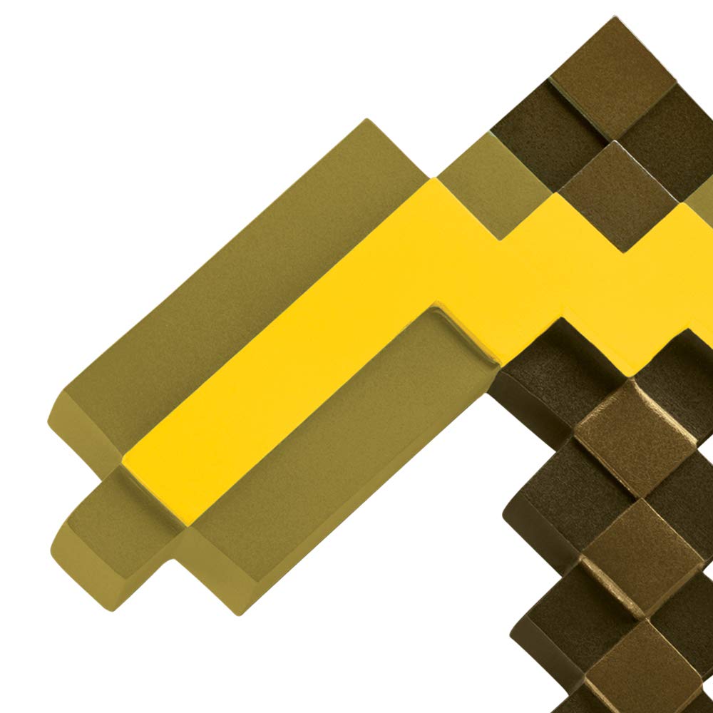 Gold Minecraft Pickaxe, Official Minecraft Costume Accessory for Kids, Single Size Video Game Costume Prop