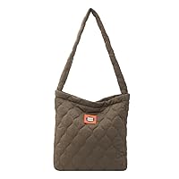 Quilted Shoulder Bag Large Capacity Hobo Bag Women Nylon Tote Bag Fashion Casual Travel Bag Rhombus Pattern Handbag