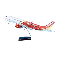 Scale Model Airplane 47cm Wheeled Aircraft for A320 Suitable for Vietjet Airlines Static Aircraft Model Series Gifts 1:80 Alloy Metal Model