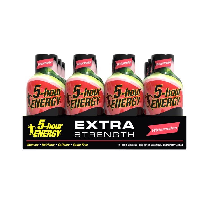 Living Essentials 2 set 5-Hour Energy Extra Strength Sugar Free Watermelon Energy Shot 1.93 oz (Pack of 12)