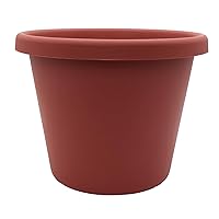 The HC Companies 8.5 inch Round Classic Planter - Plastic Plant Pot for Indoor Outdoor Plants Flowers Herbs, Clay