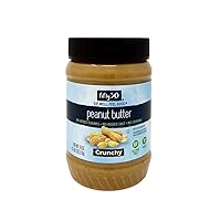 Fifty50 Foods Low Glycemic, No Added Sugar, No Stir Crunchy Peanut Butter, 18 Ounce (Pack of 6)