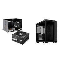 ASUS TUF Gaming 1000W Gold, ATX 3.0 Compatible Fully Modular Power Supply & TUF Gaming GT502 ATX Mid-Tower Computer Case with Front Panel RGB Button