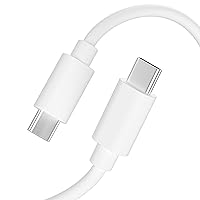 TALK WORKS USB C to USB C Cable 10ft Android Phone Charger Heavy Duty PD Type C Fast Charging Power Delivery Cord for iPhone 15/Pro/Max, Samsung Galaxy S23/S22/S21,Apple MacBook,iPad Pro, Switch-White