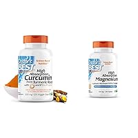 DRB-00107 High Absorption Curcumin from Turmeric Root with C3 Complex & BioPerine 500mg & High Absorption Magnesium Glycinate Lysinate, 100% Chelated, Non-GMO, Vegan, Gluten