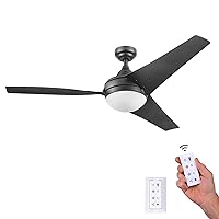 Honeywell Ceiling Fans Neyo, 52 Inch Contemporary Indoor LED Ceiling Fan with Light, Remote Control, Modern High Performance Blades, Reversible Motor Model- 51800-01 (Espresso)