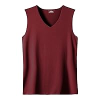 Tank Top Men,Summer Plus Size Casual Sports Muscle Training Sport Sleeveless Shirt Solid Trendy V-Neck Tees