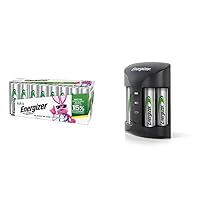 Energizer Rechargeable AA Batteries & Rechargeable AA and AAA Battery Charger (Recharge Pro) with 4 AA NiMH Rechargeable Batteries, Auto-Safety Feature, Over-charge Protection