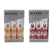 BOLERO – Assorted Fruit Flavors Flavored, Sugar Free and Low Calorie Powdered Drink Mix, Makes 16oz for Strong Flavor or 32oz for Mild Flavor, 12 Small Sachet Singles-To-Go