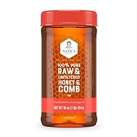 Nate's 100% Pure Raw & Unfiltered Honey and Comb - 16oz. Jar