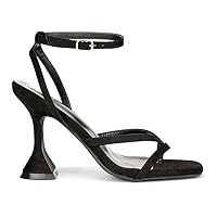 Womens Strappy Ankle Sandals Ladies Square Toe Strap Flared Heel Party Shoes Size