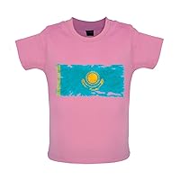 Kazakhstan Grunge Style Flag - Organic Baby/Toddler T-Shirt
