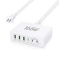 USB C Charger Block 165W Fast Type C Charging Station Hub 65W GaN USB C Laptop Wall Charger Boxeroo 6Port USBC PD3.0 Multiport Power Adapter for MacBook Pro,iPad Pro, Galaxy S23, iPhone 15