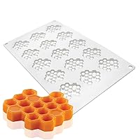 15 Cavity Silicone Honeycomb Molds for Chocolate Honeycomb Bee Silicone Fondant Mold Beehive Silicone Baking Molds Bee Candy Silicone Mold for Kitchen Cake Cupcake