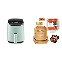 COSORI Small Air Fryer Oven 2.1 Qt, 4-in-1 Mini Airfryer, Bake, Roast, Reheat, Space-saving & Low-noise, Nonstick & Air Fryer Liners, 100 PCS Square Disposable Paper Liners, Non-Stick