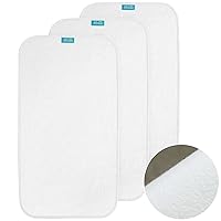 Changing Pad Liners Waterproof (3 Count), Flannel Portable & Durable Diaper Pads, White
