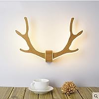 Black and Brown Led Bedside Lamp Modern Minimalist Bedroom Aisle Staircase Hallway Children's Wall Antler Wall Lamp 340220 (mm) Wall Lights (Color : Brown)