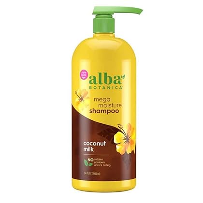 Alba Botanica More Moisture Coconut Milk Shampoo and Conditioner - 34 fl oz Each - Plant Based and Cruelty Free - Formulated for Dry Hair - No Artificial Colors, Parabens, Phthalates, or Sulfates