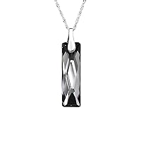 Bungsa Women's Necklace with La Crystal Crystal 45 cm Metallic Grey 925 Sterling Silver, Silver, Crystal
