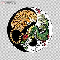 Sticker Tiger and Dragon Yin Yang Durable Boat 14 X 14 in.