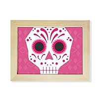 Pink Eyes Skull Mexico National Culture Illustration Desktop Photo Frame Picture Art Decoration Painting 6x8 inch