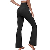 Prinbara Womens Flare Pants High Waisted Bootcut Wide Leg Exercise Gym Yoga Workout Leggings Pants Stretchy Tummy Control